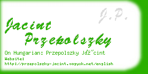 jacint przepolszky business card